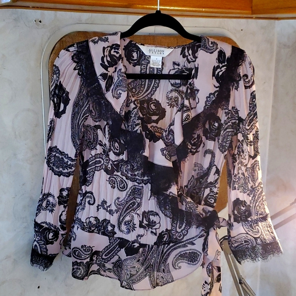 Paisley Pink & Black Blouse
